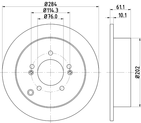 DON Bremseskive pcd10772 284mm 10mm for KIA HYUNDAI