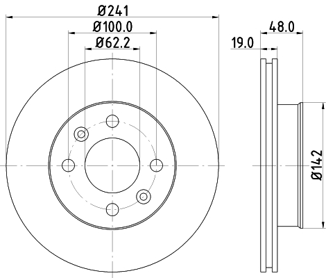 DON Bremseskive pcd13202 241mm 19mm for HYUNDAI