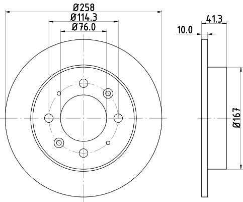 DON Bremseskive pcd21512 258mm 10mm for KIA