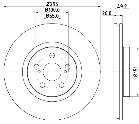 DON Bremseskive pcd18282 295mm 26mm for TOYOTA