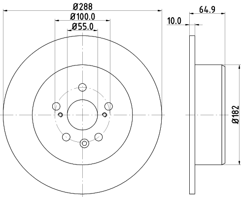 DON Bremseskive pcd14812 288mm 10mm for TOYOTA