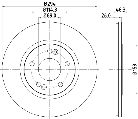 DON Bremseskive pcd13642 294mm 26mm for HYUNDAI