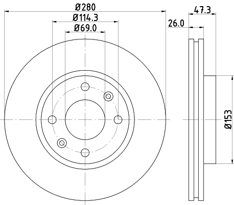 DON Bremseskive pcd13812 280mm 26mm for HYUNDAI KIA
