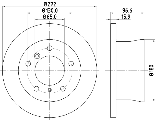 DON Bremseskive pcd18302 272mm 16mm for VW MERCEDES-BENZ