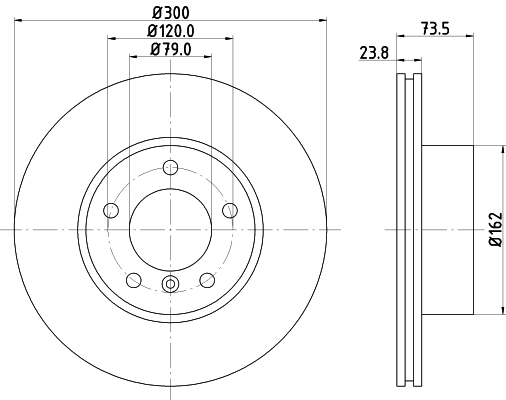 DON Bremseskive pcd10302 300mm 24mm for BMW