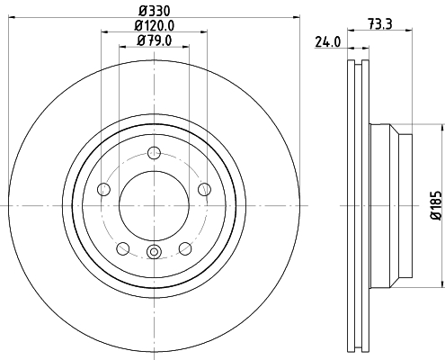 DON Bremseskive pcd11212 330mm 24mm for BMW