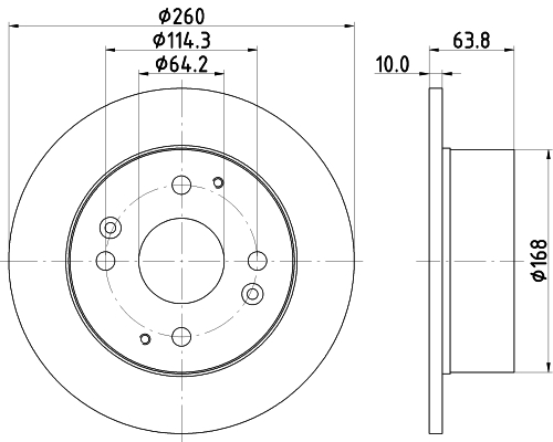DON Bremseskive pcd19162 260mm 10mm for HONDA