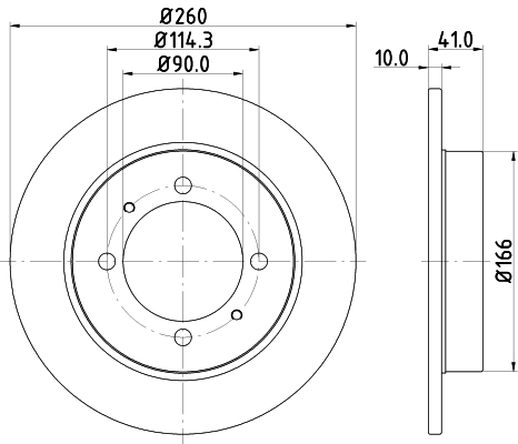 DON Bremseskive pcd11472 260mm 10mm for VOLVO PROTON MITSUBISHI