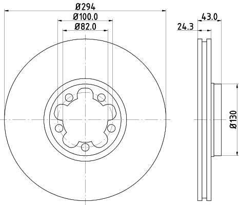 DON Bremseskive pcd18072 294mm 24mm for FORD