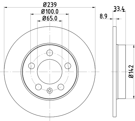 DON Bremseskive pcd11712 239mm 9mm for AUDI