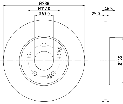 DON Bremseskive pcd10232 288mm 25mm for MERCEDES-BENZ