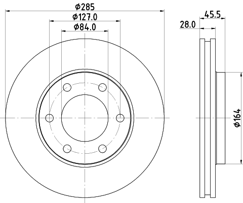 DON Bremseskive pcd18262 285mm 28mm for TOYOTA