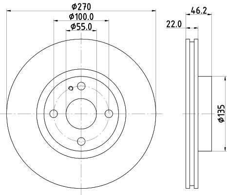 DON Bremseskive pcd23102 270mm 22mm for MAZDA