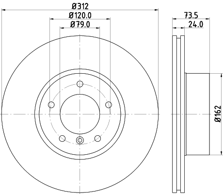 DON Bremseskive pcd10382 312mm 24mm for BMW