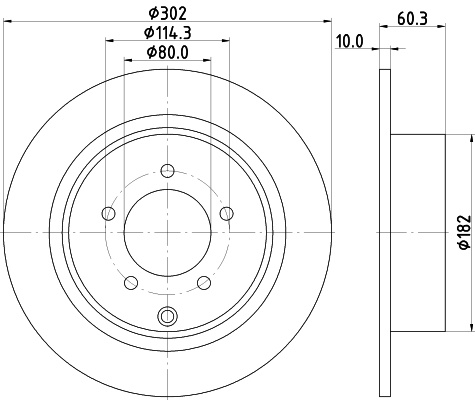 DON Bremseskive pcd12742 302mm 10mm for PEUGEOT CHRYSLER DODGE LANCIA MITSUBISHI JEEP