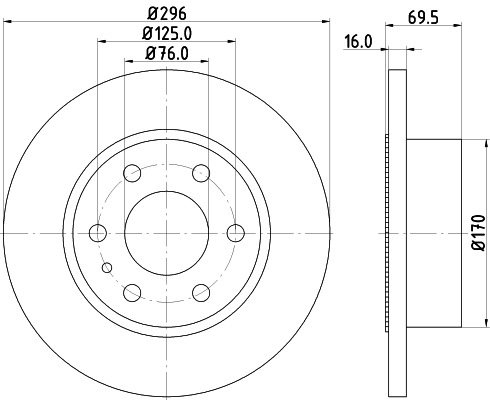 DON Bremseskive pcd21022 296mm 16mm for IVECO