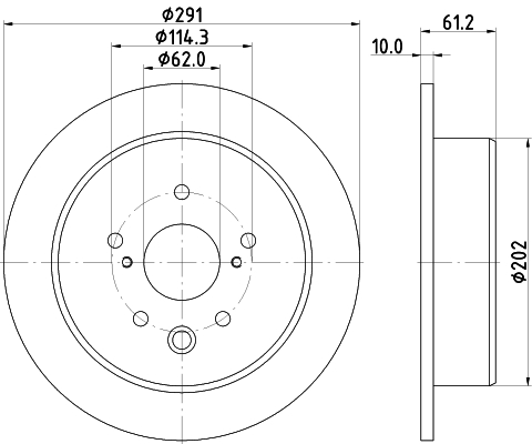 DON Bremseskive pcd23172 291mm 10mm for TOYOTA LEXUS