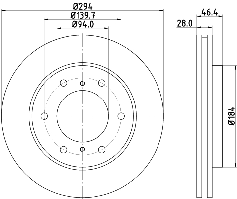 DON Bremseskive pcd12192 294mm 28mm for FIAT MITSUBISHI