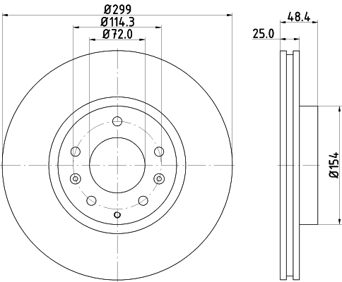 DON Bremseskive pcd18782 299mm 25mm for MAZDA BESTURN (FAW)