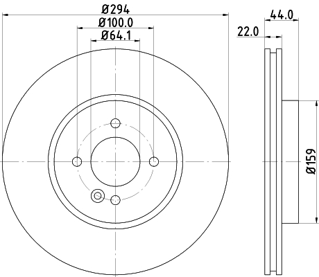 DON Bremseskive pcd12472 294mm 22mm for MINI BMW