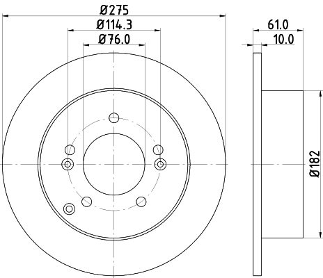 DON Bremseskive pcd21702 275mm 10mm for KIA