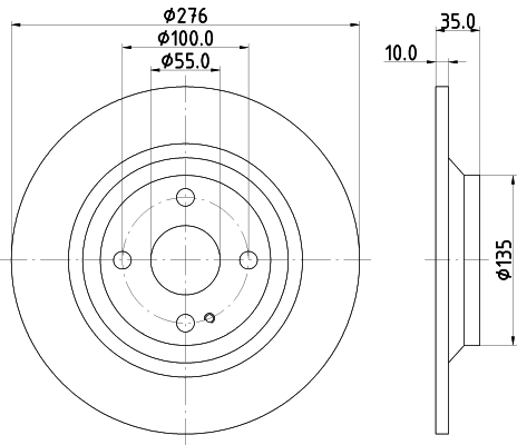 DON Bremseskive pcd15002 276mm 10mm for MAZDA