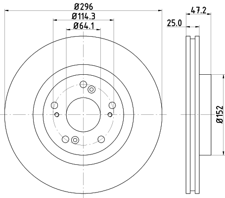 DON Bremseskive pcd14142 296mm 25mm for HONDA
