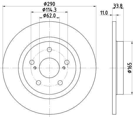 DON Bremseskive pcd18682 290mm 11mm for TOYOTA