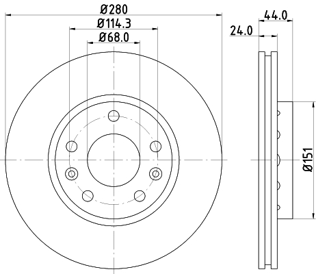 DON Bremseskive pcd11082 280mm 24mm for MERCEDES-BENZ RENAULT NISSAN DACIA SAMSUNG