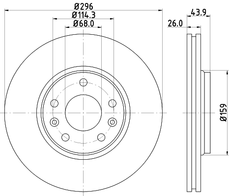 DON Bremseskive pcd11432 296mm 26mm for RENAULT