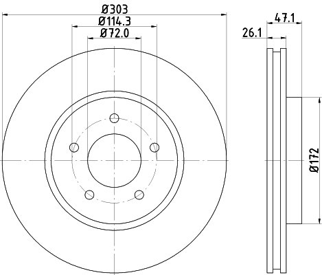 DON Bremseskive pcd13042 303mm 26mm for FORD FORD USA MAZDA