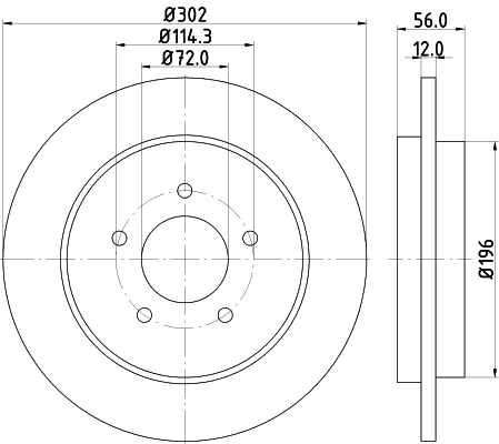 DON Bremseskive pcd13332 302mm 12mm for FORD MAZDA MERCURY