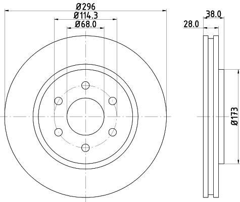 DON Bremseskive pcd13772 296mm 28mm for NISSAN