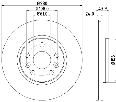 DON Bremseskive pcd11222 280mm 24mm for MERCEDES-BENZ NISSAN RENAULT