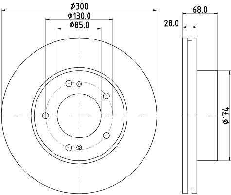 DON Bremseskive pcd23142 300mm 28mm for SSANGYONG