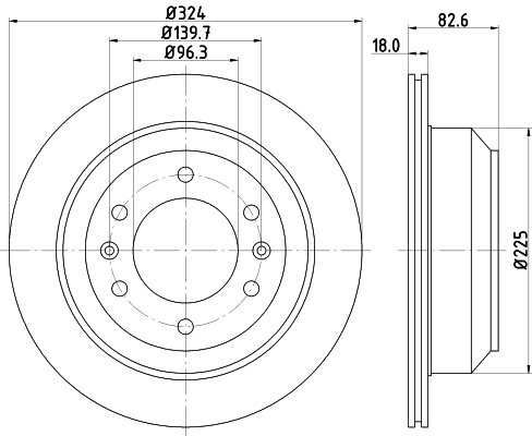 DON Bremseskive pcd14322 324mm 18mm for HYUNDAI