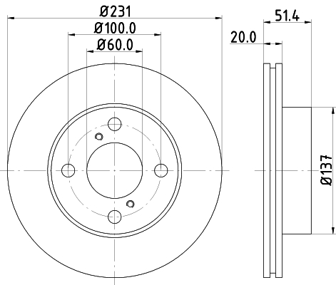 DON Bremseskive pcd18802 231mm 20mm for NISSAN SUZUKI
