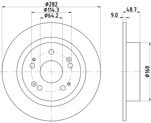 DON Bremseskive pcd14532 282mm 9mm for HONDA HONDA (DONGFENG) HONDA (GAC)