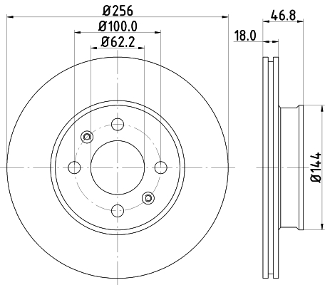DON Bremseskive pcd14522 256mm 18mm for HYUNDAI