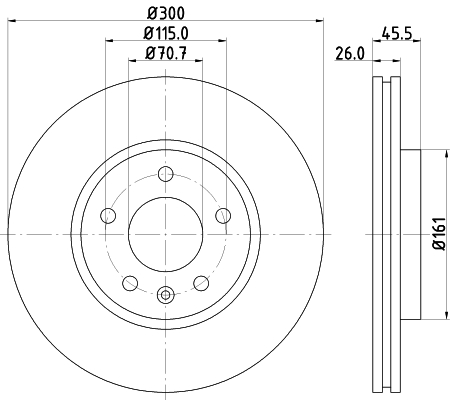 DON Bremseskive pcd10912 300mm 26mm for OPEL VAUXHALL CHEVROLET BUICK