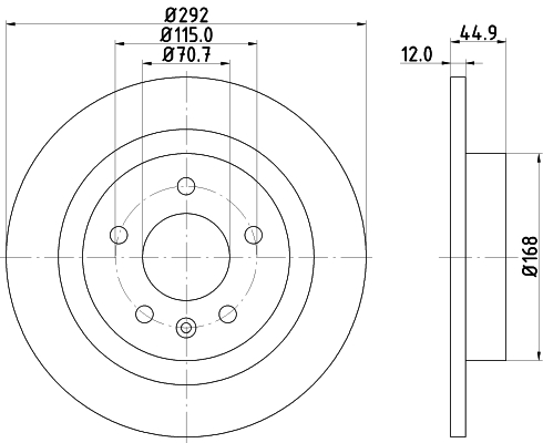 DON Bremseskive pcd10952 292mm 12mm for OPEL VAUXHALL CHEVROLET BUICK