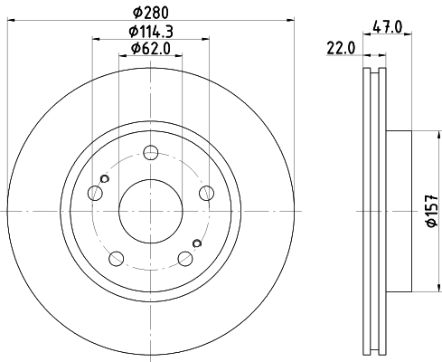 DON Bremseskive pcd15472 280mm 22mm for SUZUKI NISSAN