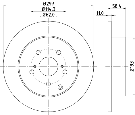 DON Bremseskive pcd21682 297mm 11mm for TOYOTA