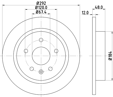 DON Bremseskive pcd11902 292mm 12mm for VAUXHALL OPEL BUICK CHEVROLET SAAB CHEVROLET (SGM)