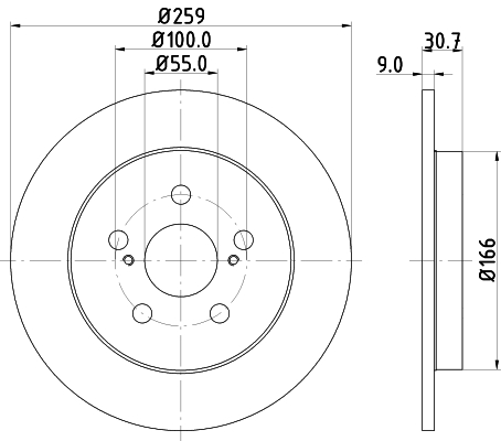 DON Bremseskive pcd13442 259mm 9mm for TOYOTA LEXUS