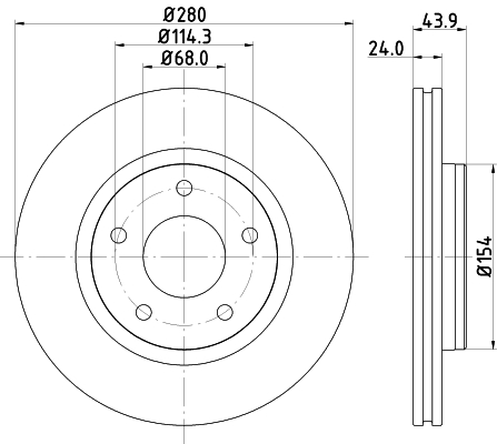 DON Bremseskive pcd12712 280mm 24mm for NISSAN NISSAN (DFAC)
