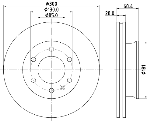 DON Bremseskive pcd18322 300mm 28mm for MERCEDES-BENZ VW