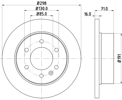 DON Bremseskive pcd18332 298mm 16mm for AUDI MERCEDES-BENZ
