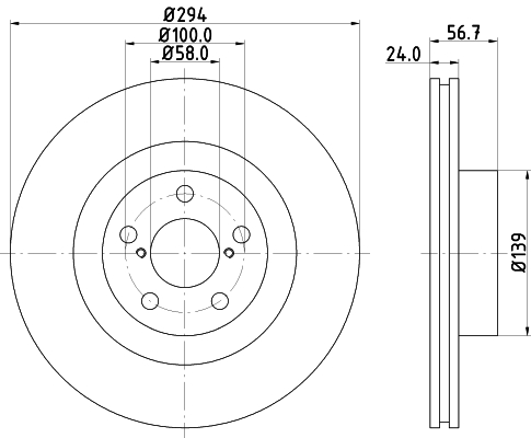 DON Bremseskive pcd12032 294mm 24mm for SAAB SUBARU TOYOTA