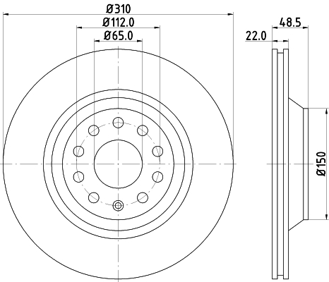 DON Bremseskive pcd12272 310mm 22mm for SEAT VW AUDI (FAW) AUDI SKODA AUDI (SAIC)